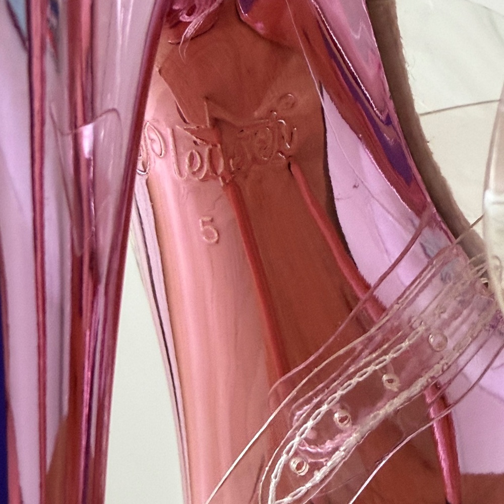 New - No Box - Pleaser Sparkling Chrome Pink Platform Heels - Size 5 - Picture 6 of 6